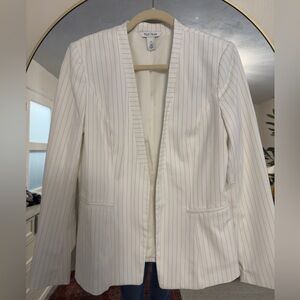 White Pinstripe Blazer